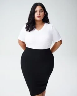 White Petite V-Neck T-Shirt - Premium Peruvian Cotton Tee