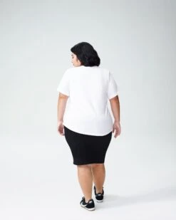 White Petite V-Neck T-Shirt - Premium Peruvian Cotton Tee 11 White Petite V-Neck T-Shirt - Premium Peruvian Cotton Tee -UNIVERSAL STANDARD Petite VRex White 1031 032