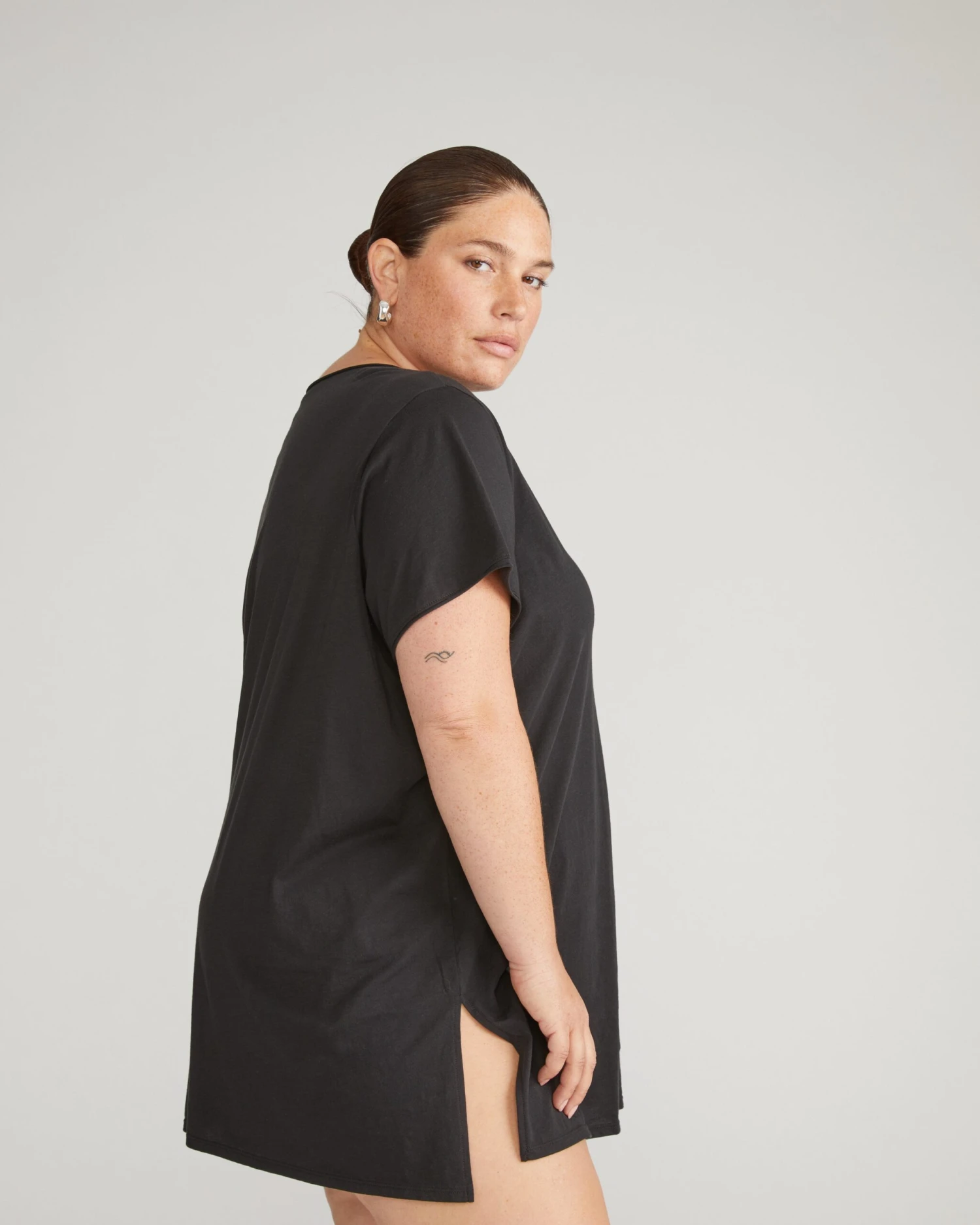 Organic Pima Cotton Relaxed Lounge Tee - Premium Black Top 4 Organic Pima Cotton Relaxed Lounge Tee - Premium Black Top - Image 2