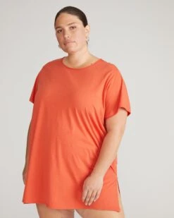 Organic Pima Cotton Relaxed Lounge Tee - Sweet Berry