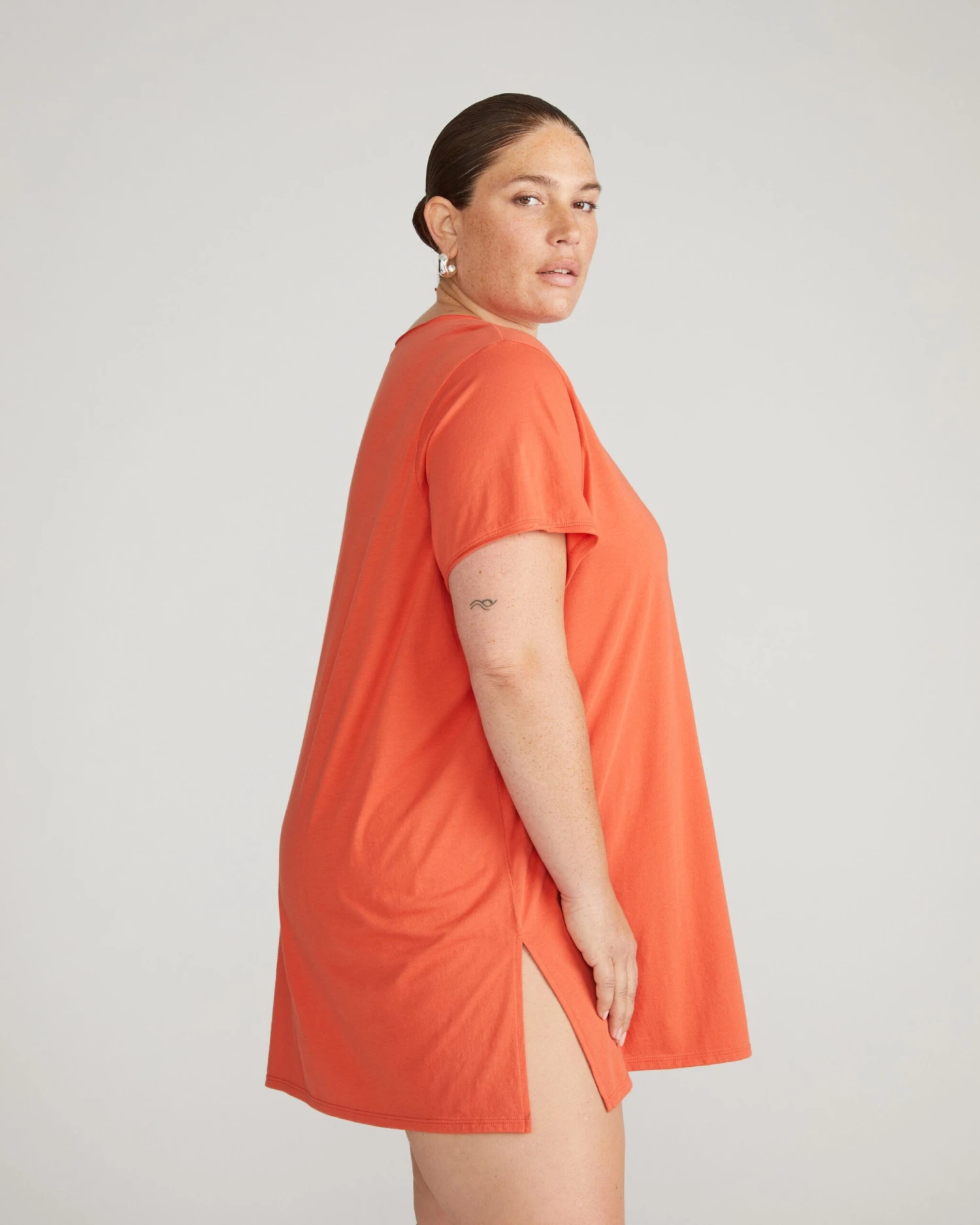 Organic Pima Cotton Relaxed Lounge Tee - Sweet Berry 4 Organic Pima Cotton Relaxed Lounge Tee - Sweet Berry - Image 2