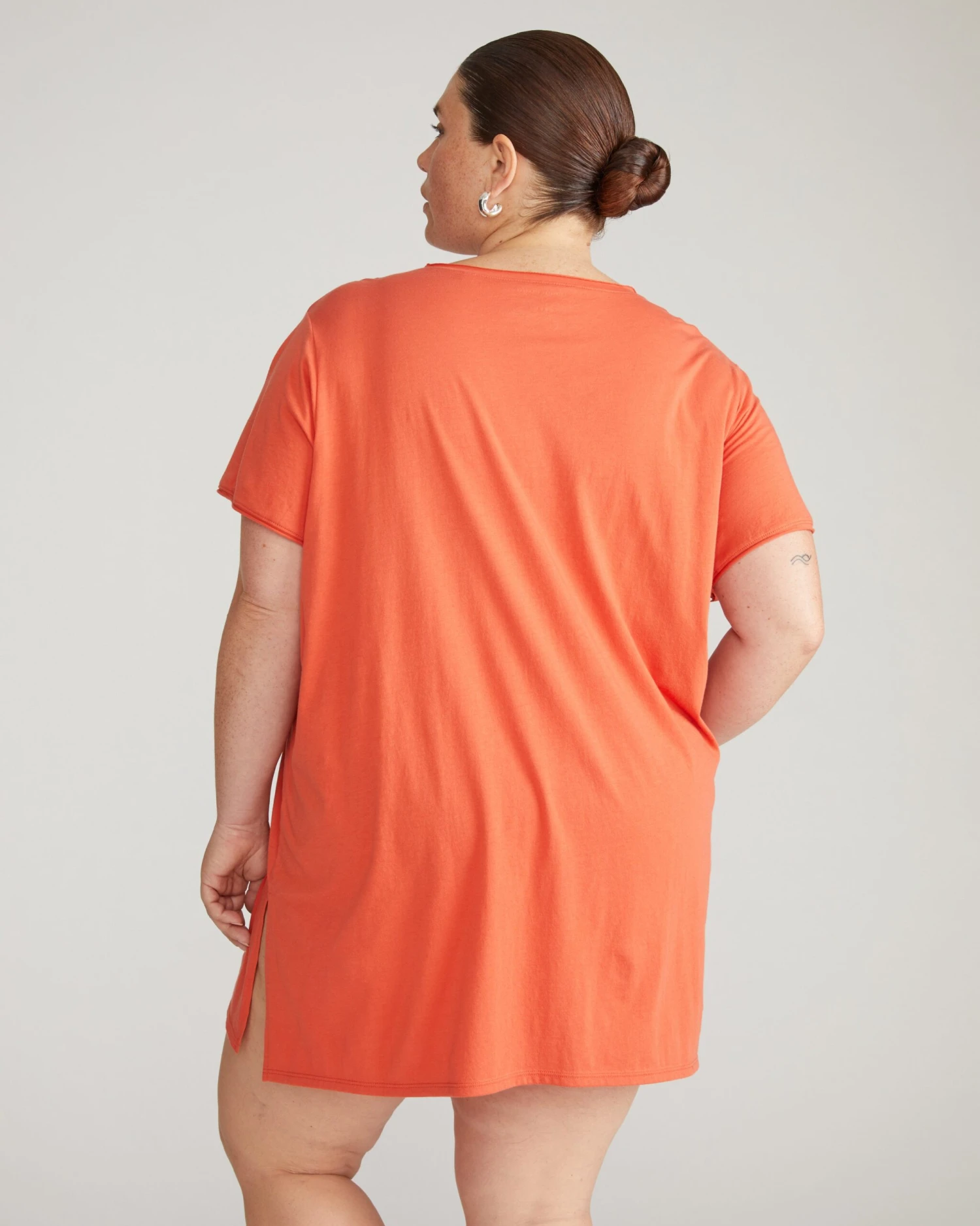 Organic Pima Cotton Relaxed Lounge Tee - Sweet Berry 5 Organic Pima Cotton Relaxed Lounge Tee - Sweet Berry - Image 3