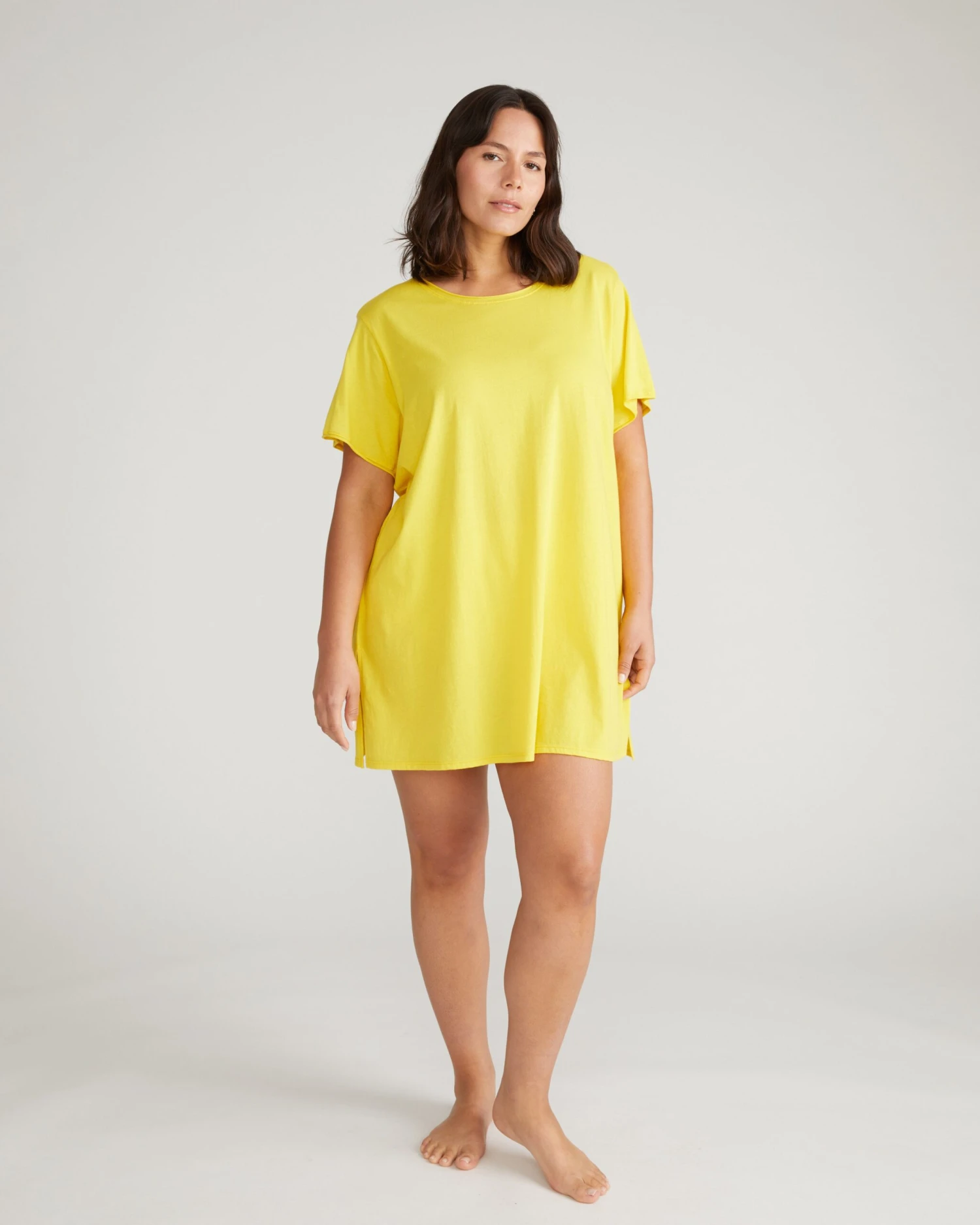 Organic Pima Cotton Lounge Tee - Breathable Soft Sleep Top - Yellow 3 Organic Pima Cotton Lounge Tee - Breathable Soft Sleep Top - Yellow