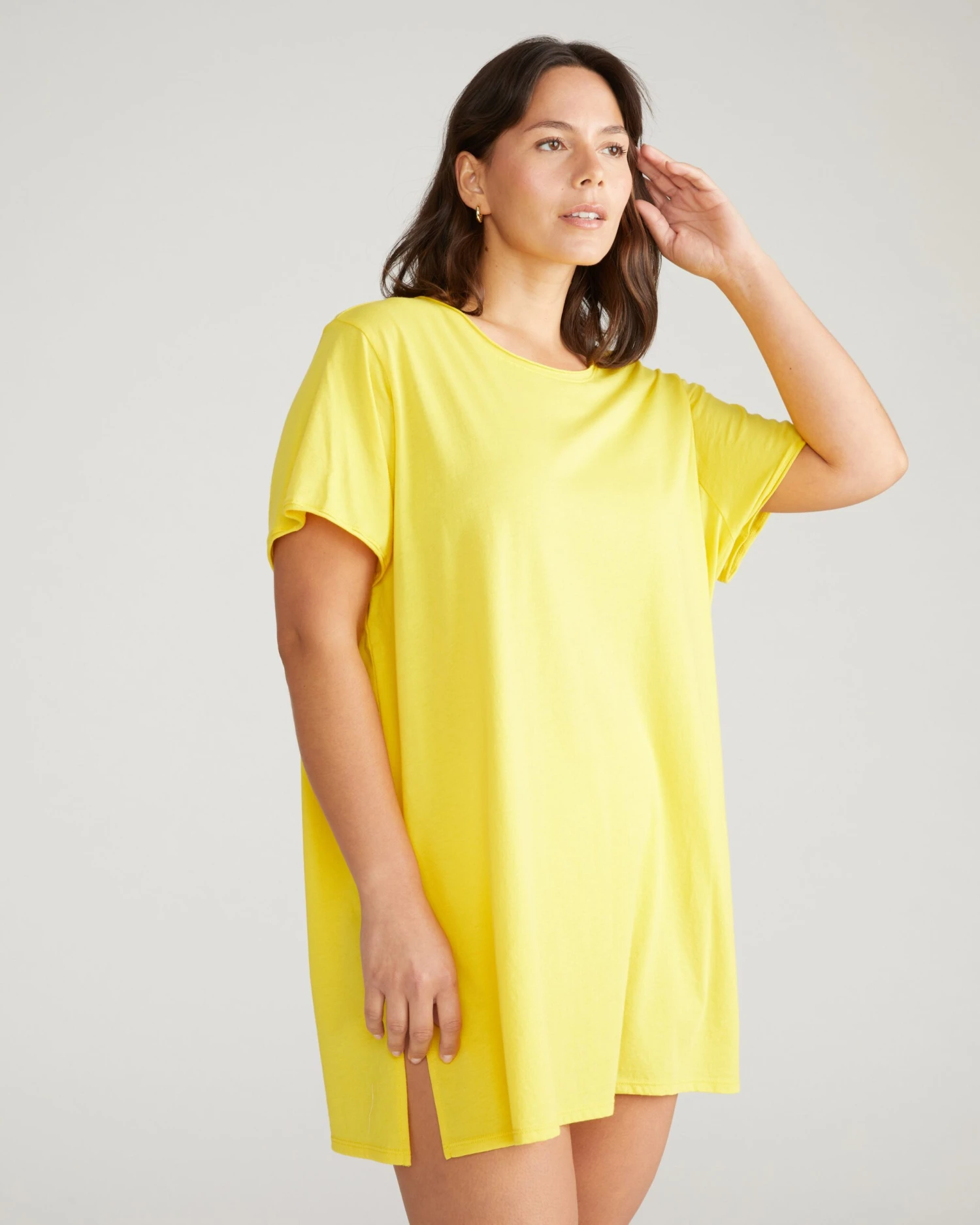 Organic Pima Cotton Lounge Tee - Breathable Soft Sleep Top - Yellow 4 Organic Pima Cotton Lounge Tee - Breathable Soft Sleep Top - Yellow - Image 2