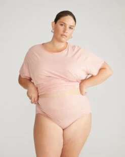 Ultra-Soft Organic Pima Cotton Lounge Tee - Relaxed Fit Pink 15 Ultra-Soft Organic Pima Cotton Lounge Tee - Relaxed Fit Pink -UNIVERSAL STANDARD Pima Cotton Underwear Full Coverage Pink USIN1587 060 001 1018