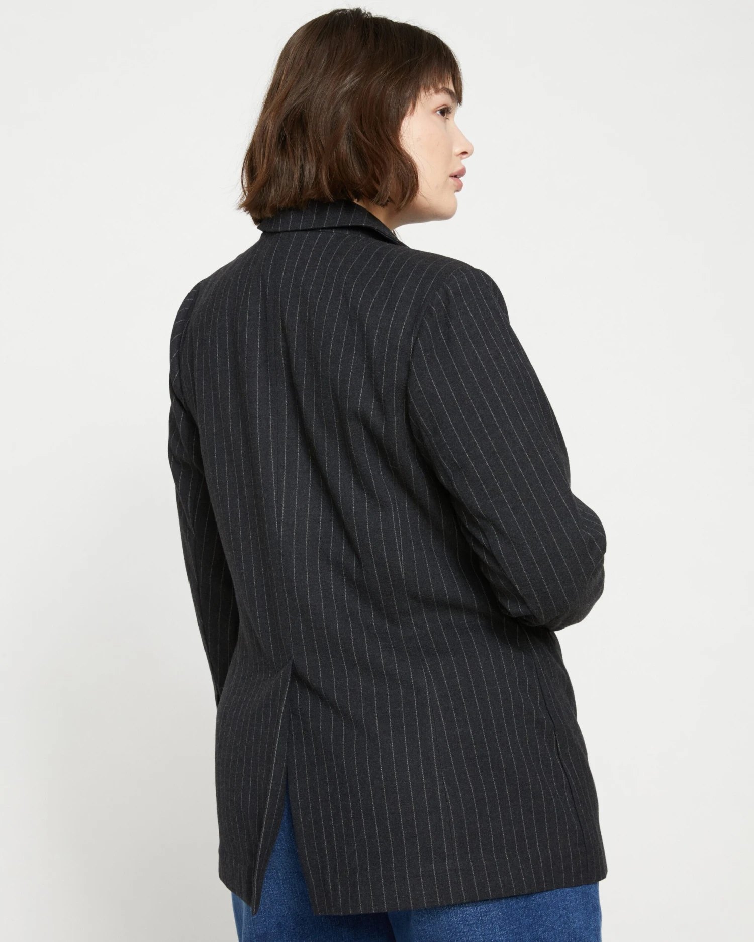 The Pinstripe Blazer - Graphite 11 The Pinstripe Blazer - Graphite - Image 9