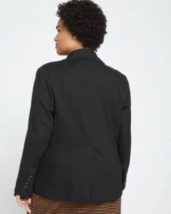 Bianca Double Breasted Ponte Blazer - Black -UNIVERSAL STANDARD Ponte Bianca Blazer Black USOU1464 001 004 035