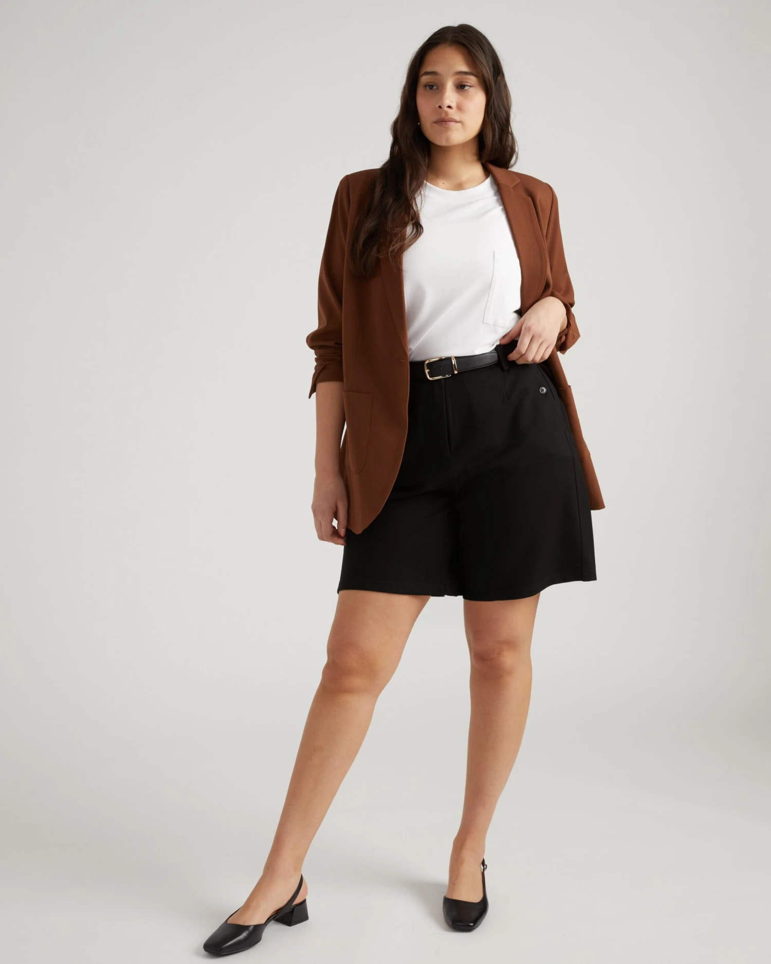 Audrey Black Ponte Tailored Shorts with Elastic Back Waist 5 Audrey Black Ponte Tailored Shorts with Elastic Back Waist - Image 3