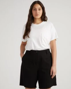 Audrey Black Ponte Tailored Shorts with Elastic Back Waist 13 Audrey Black Ponte Tailored Shorts with Elastic Back Waist -UNIVERSAL STANDARD Ponte Shorts Black USPA1285S 001 002 024
