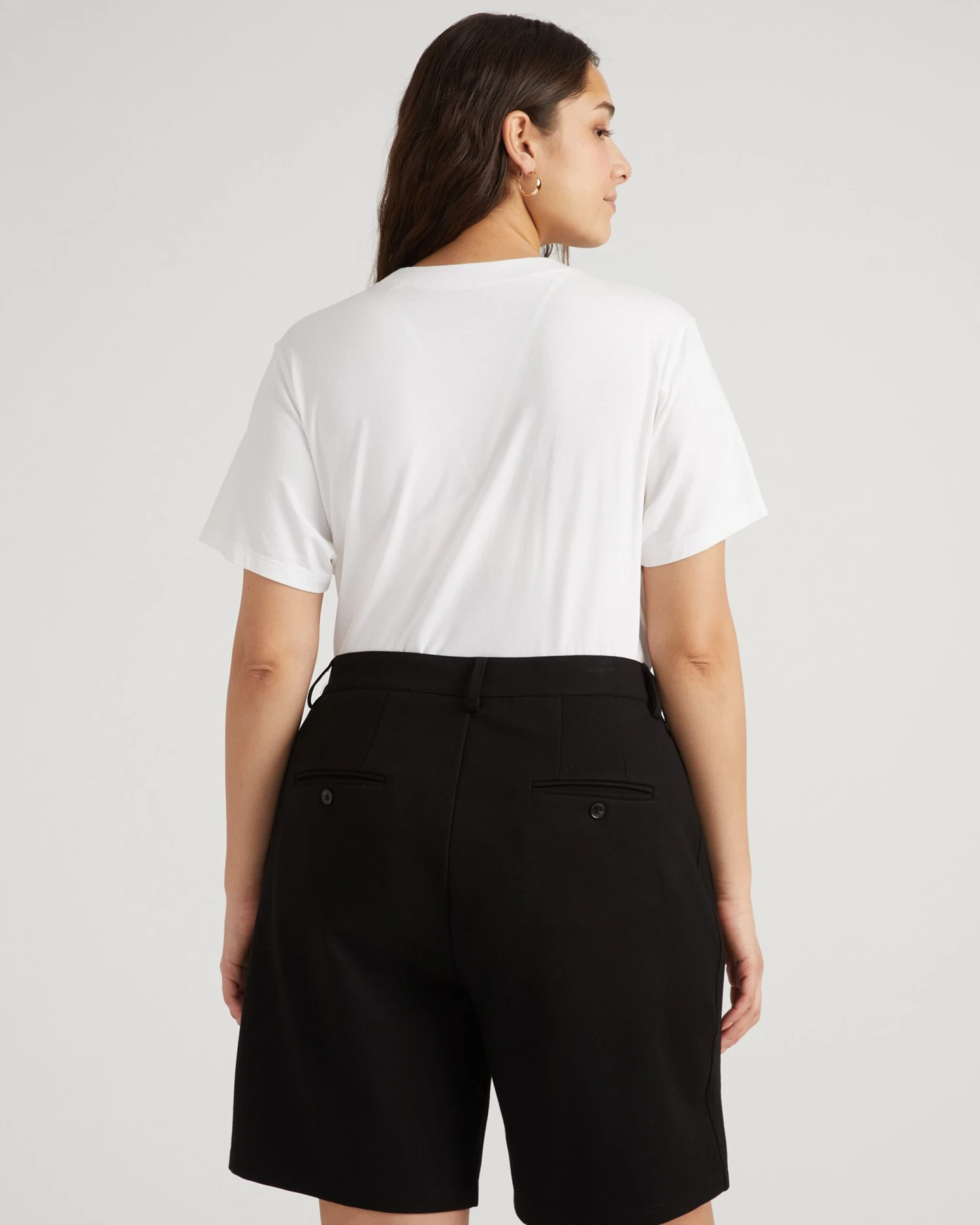 Audrey Black Ponte Tailored Shorts with Elastic Back Waist 8 Audrey Black Ponte Tailored Shorts with Elastic Back Waist - Image 6