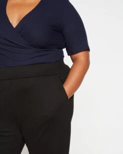 Pull On Bootcut Ponte Pants - Black 10 Pull On Bootcut Ponte Pants - Black -UNIVERSAL STANDARD Pull On Boot Cut Pants USPA1215 001 002 010