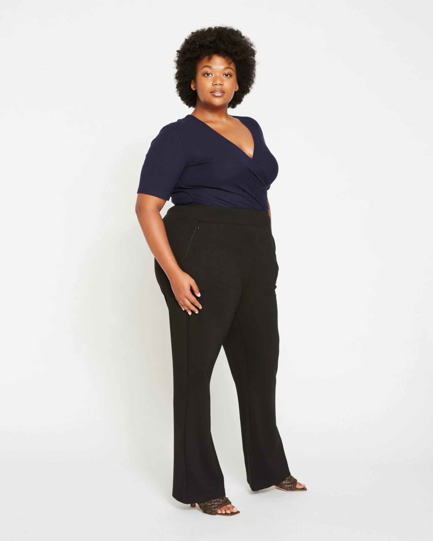 Pull On Bootcut Ponte Pants - Black 4 Pull On Bootcut Ponte Pants - Black - Image 2