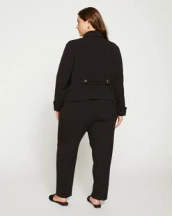 Women's Black Crepe Wide Leg Pull-On Trousers - Tailored Rivington Fit 14 Women's Black Crepe Wide Leg Pull-On Trousers - Tailored Rivington Fit -UNIVERSAL STANDARD Pull On Suit Pants Black USPA1389 001 004 065