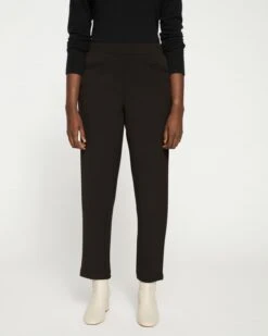 Women's Black Crepe Wide Leg Pull-On Trousers - Tailored Rivington Fit 17 Women's Black Crepe Wide Leg Pull-On Trousers - Tailored Rivington Fit -UNIVERSAL STANDARD Pull On Suit Pants Blk USPA1389 001 3