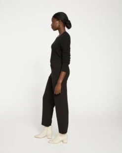 Women's Black Crepe Wide Leg Pull-On Trousers - Tailored Rivington Fit 18 Women's Black Crepe Wide Leg Pull-On Trousers - Tailored Rivington Fit -UNIVERSAL STANDARD Pull On Suit Pants Blk USPA1389 001 4