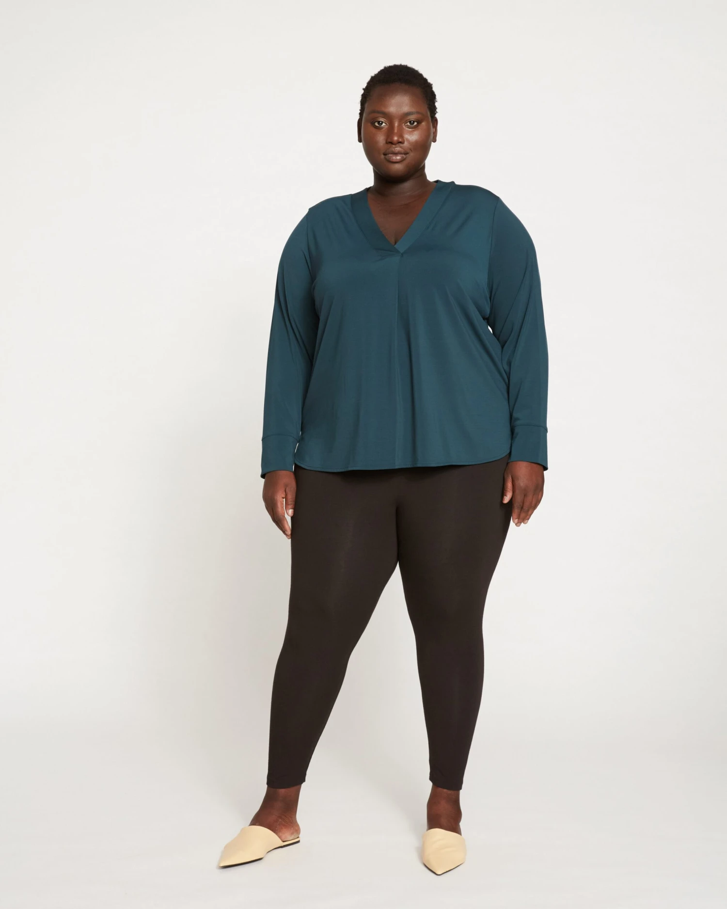 Roya High-Waisted 23 Inch Cropped Leggings - Black Pima Cotton 3 Roya High-Waisted 23 Inch Cropped Leggings - Black Pima Cotton