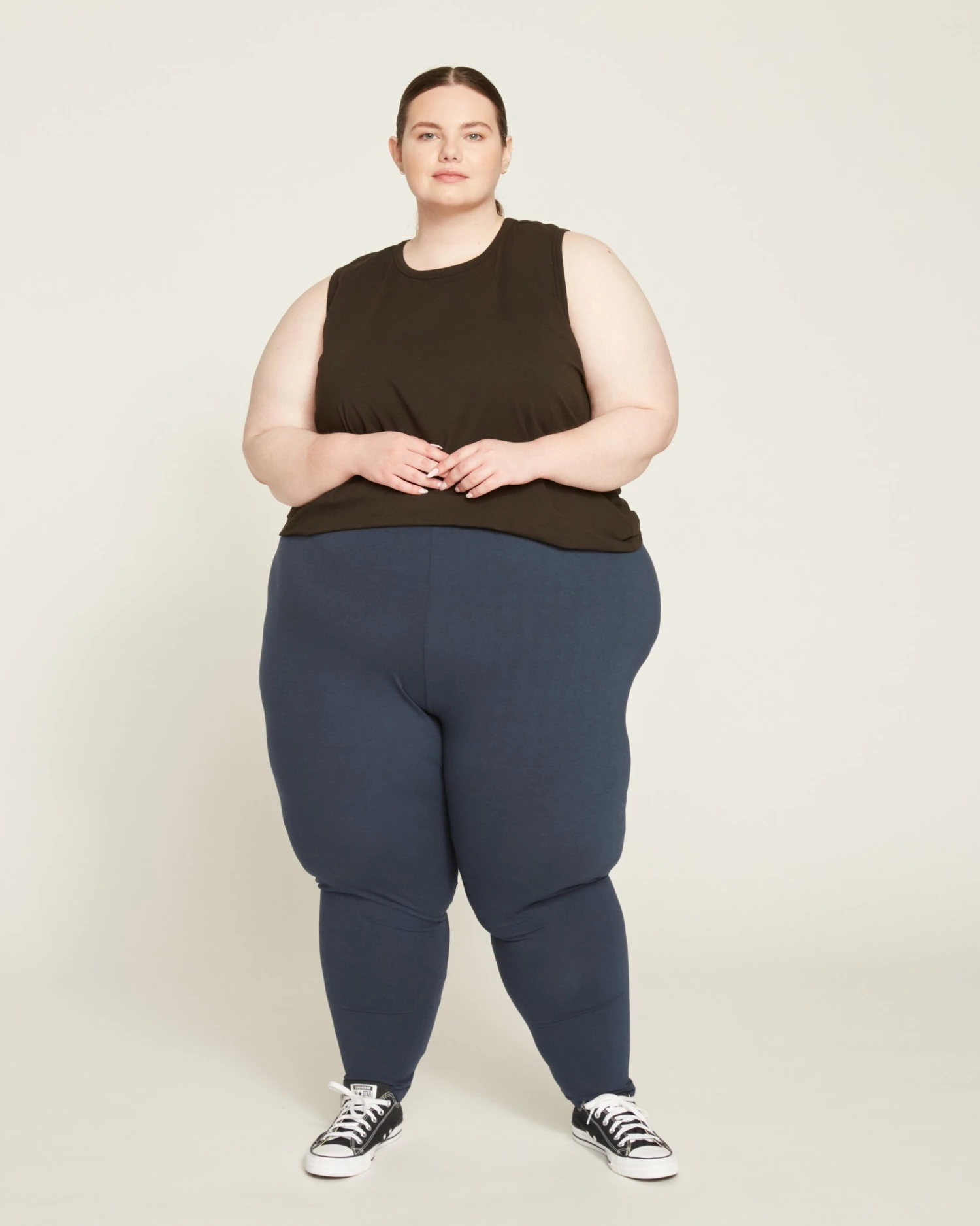 High Waist Pima Cotton Leggings - 27 Inch Midnight Roya 3 High Waist Pima Cotton Leggings - 27 Inch Midnight Roya