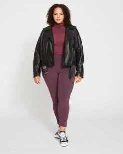 Leeron Leather Moto Jacket - Black Premium Genuine Leather Biker 12 Leeron Leather Moto Jacket - Black Premium Genuine Leather Biker -UNIVERSAL STANDARD Roya Leggings 27 Inch Plum Perfect USPA0081 456 002 008
