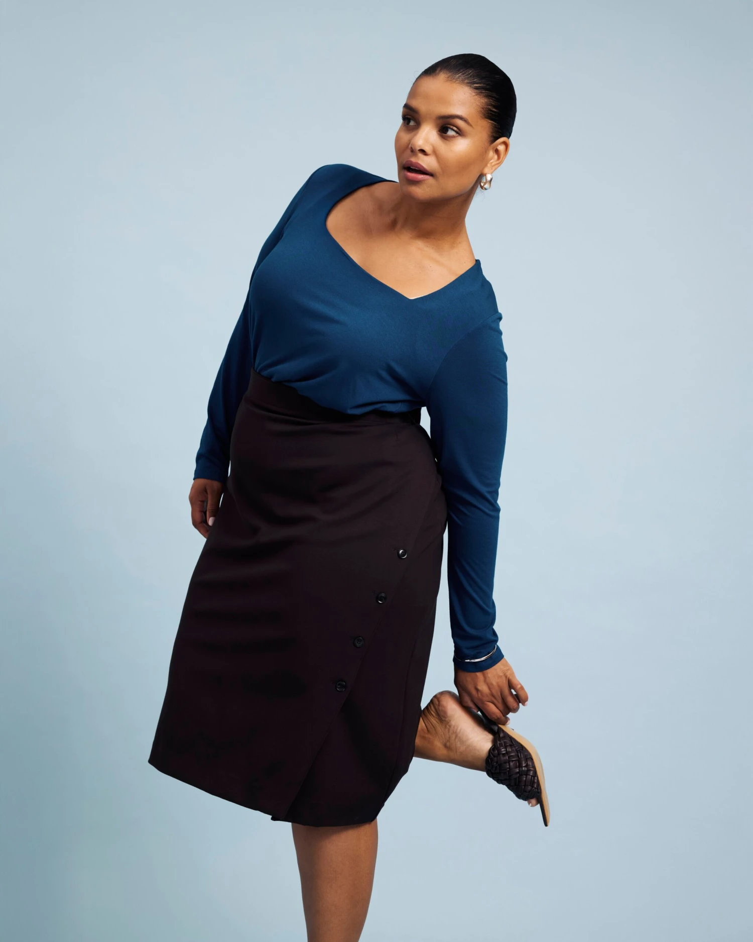 Anya Ponte Skirt - Espresso 4 Anya Ponte Skirt - Espresso - Image 2