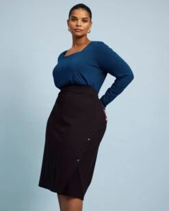 Anya Ponte Skirt - Espresso