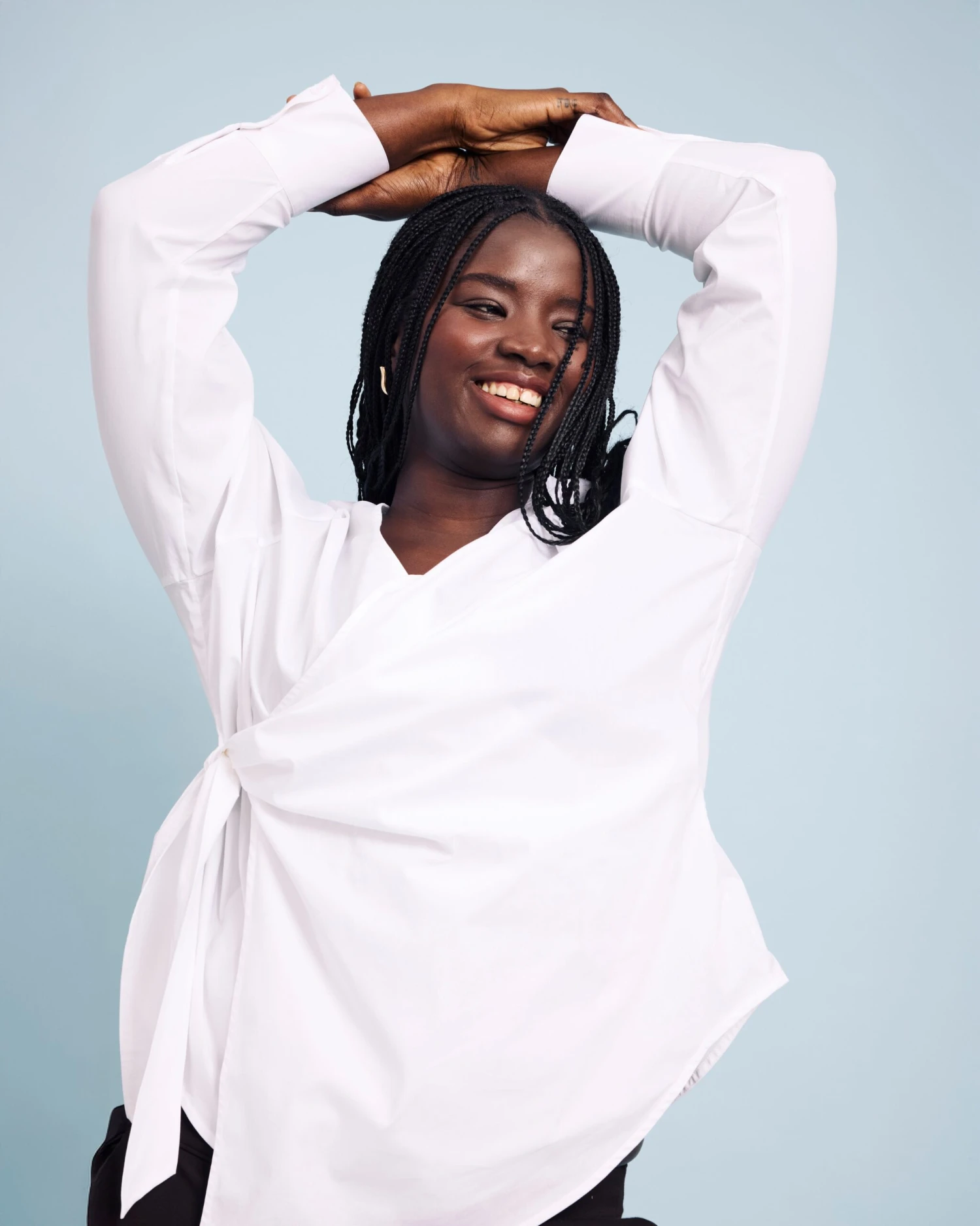 Beacon Stretch Poplin Wrap Shirt - White 6 Beacon Stretch Poplin Wrap Shirt - White - Image 4