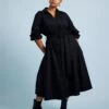 Universal Standard Yuli Stretch Poplin Shirtdress - Black -UNIVERSAL STANDARD SHOT16 069