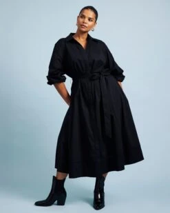 Universal Standard Yuli Stretch Poplin Shirtdress - Black