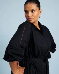 Universal Standard Yuli Stretch Poplin Shirtdress - Black -UNIVERSAL STANDARD SHOT16 121