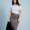 Danube Ponte Skirt - Herringbone Tweed