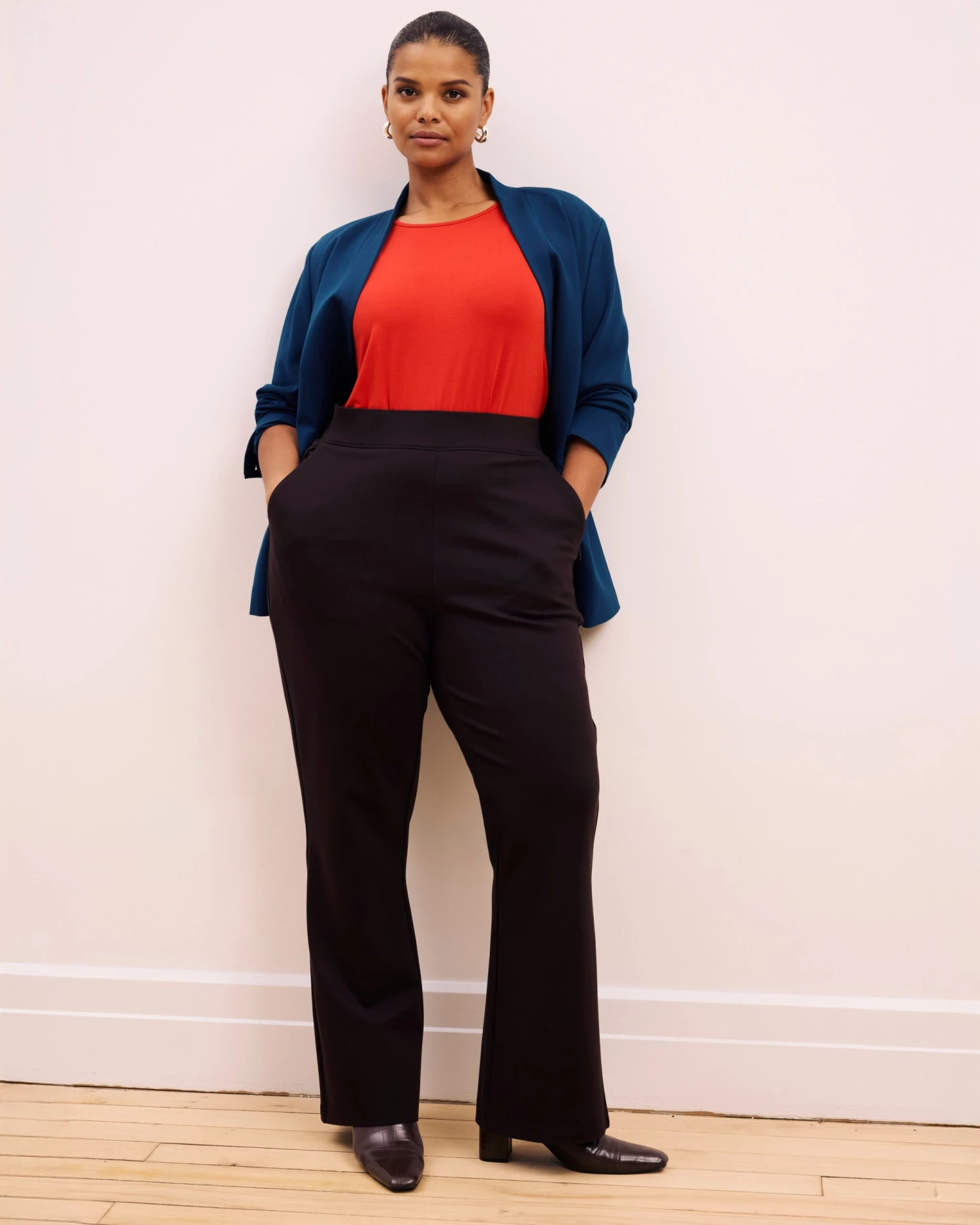 Pull On Bootcut Ponte Pants - Espresso 4 Pull On Bootcut Ponte Pants - Espresso - Image 2