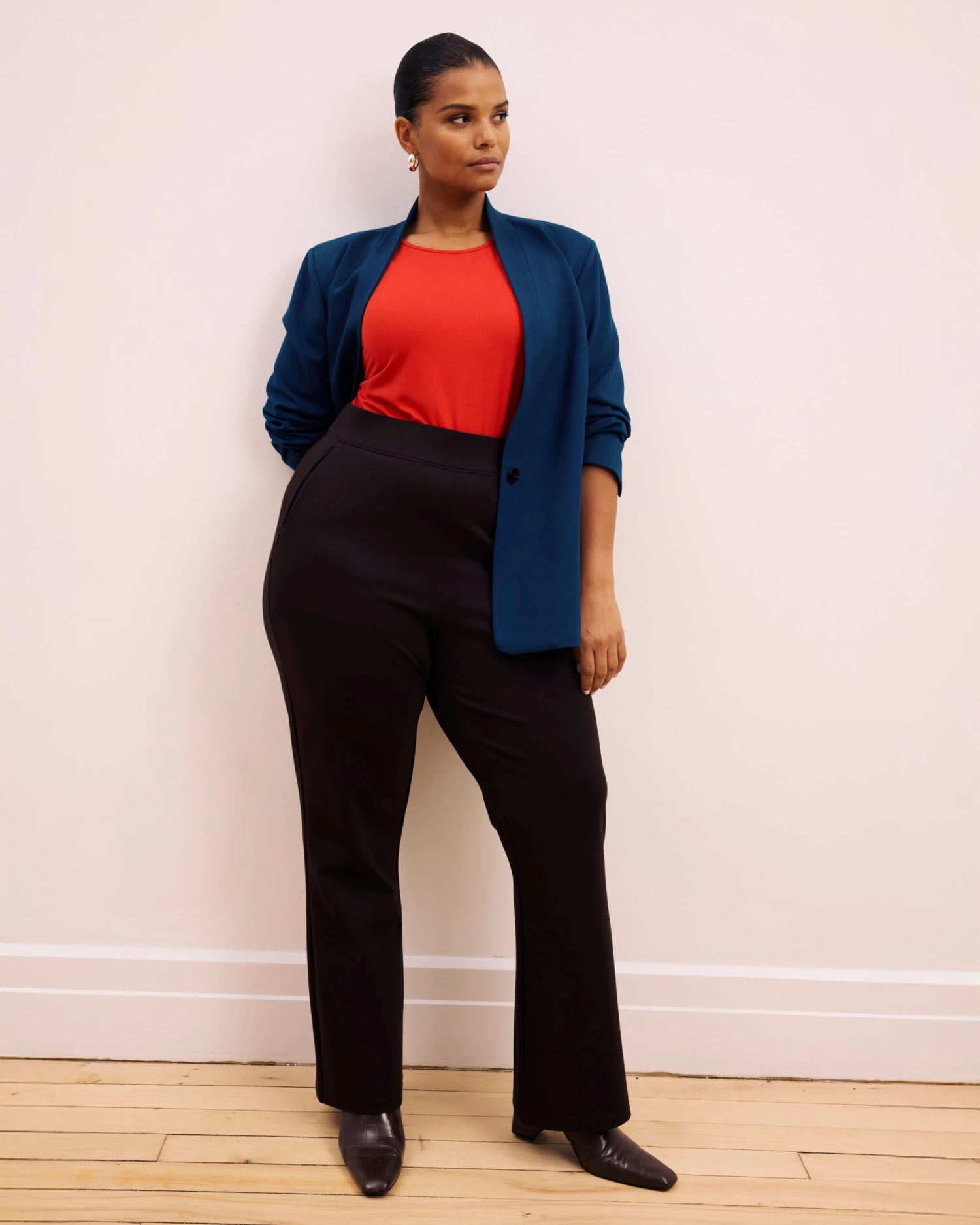 Pull On Bootcut Ponte Pants - Espresso 8 Pull On Bootcut Ponte Pants - Espresso - Image 6