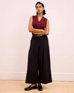 Palais Wide Leg Ponte Pants - Espresso -UNIVERSAL STANDARD SHOT27 059