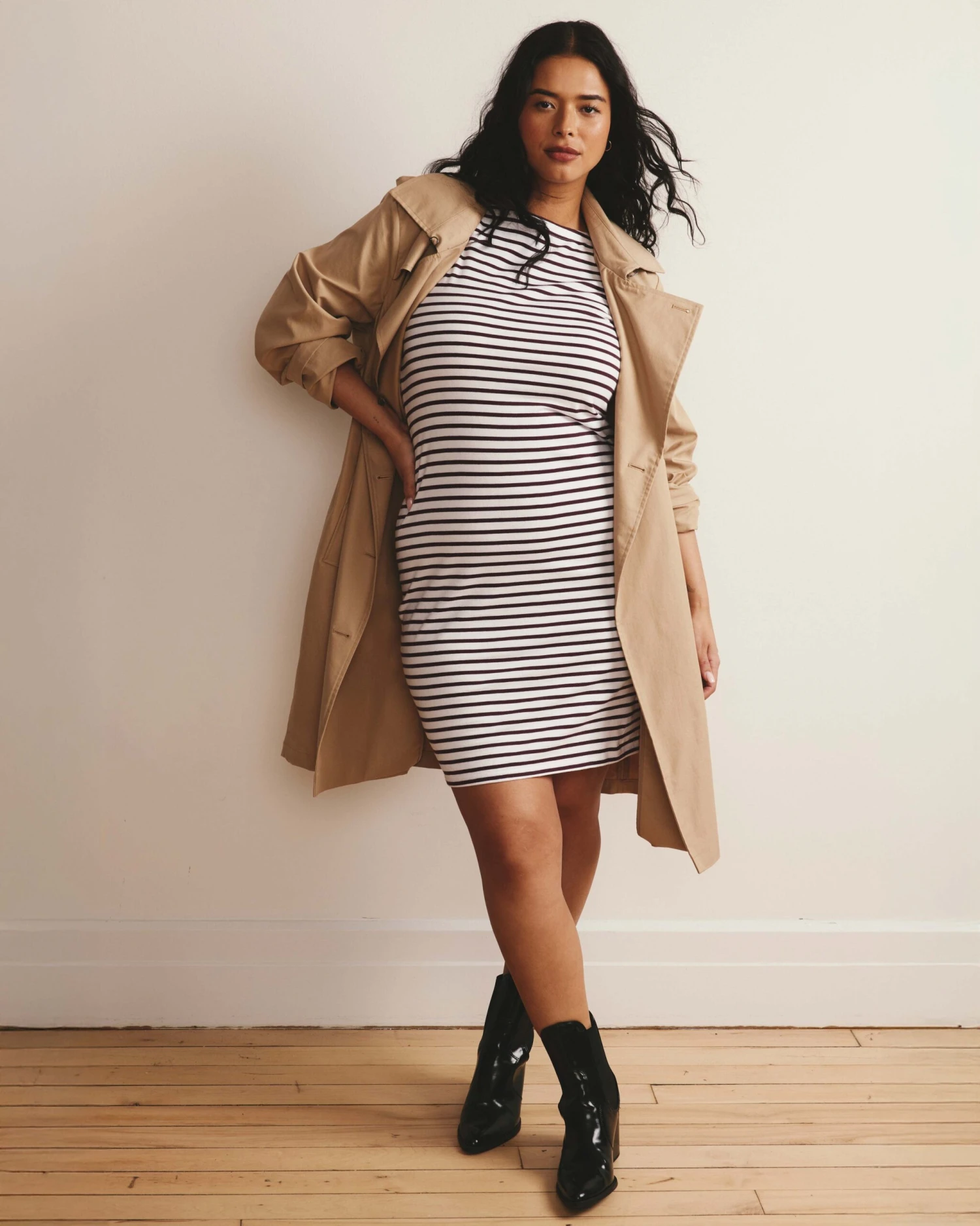 Breton Stripe Jersey Dress - Classic White and Gamay Stripe 3 Breton Stripe Jersey Dress - Classic White and Gamay Stripe