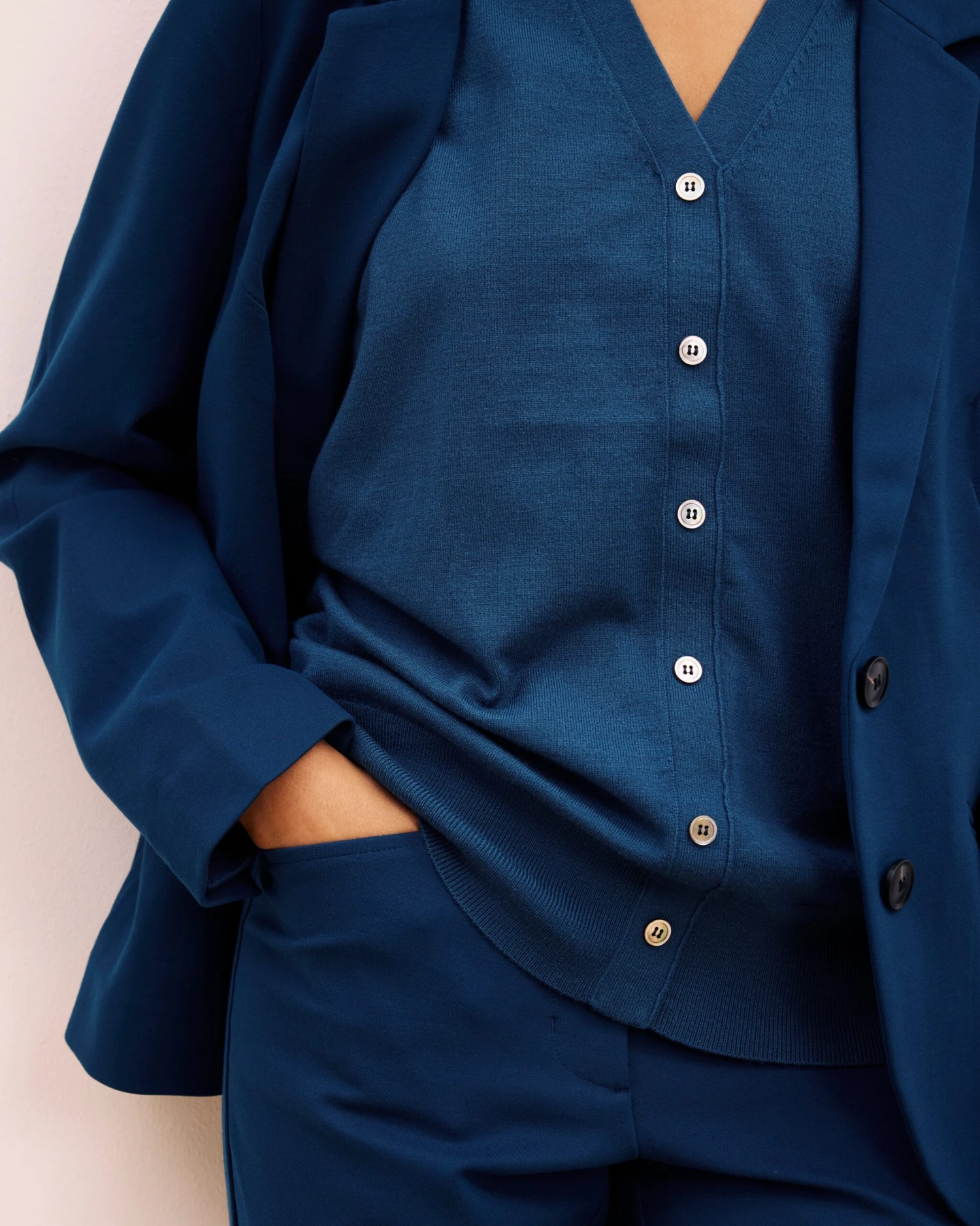 Deep Teal Fine Knit Cardigan - Savvy Elegant Layering Sweater 3 Deep Teal Fine Knit Cardigan - Savvy Elegant Layering Sweater