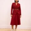 Bianca Double Breasted Ponte Blazer - Garnet 1 Bianca Double Breasted Ponte Blazer - Garnet -UNIVERSAL STANDARD SHOT34 010