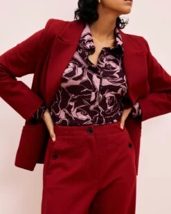 Audrey Tailored Ponte Pants - Garnet -UNIVERSAL STANDARD SHOT37 033