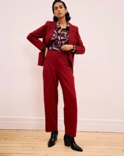 Audrey Tailored Ponte Pants - Garnet -UNIVERSAL STANDARD SHOT37 043
