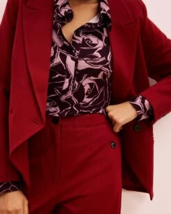 Audrey Tailored Ponte Pants - Garnet -UNIVERSAL STANDARD SHOT37 088