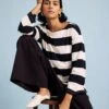Breton Stripe Bell Sleeve Top - Ecru & Black Rugby Stripe 1 Breton Stripe Bell Sleeve Top - Ecru & Black Rugby Stripe -UNIVERSAL STANDARD SHOT40 007