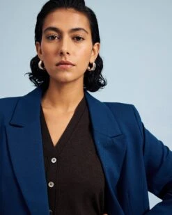 Bianca Double Breasted Ponte Blazer - Deep Teal 11 Bianca Double Breasted Ponte Blazer - Deep Teal -UNIVERSAL STANDARD SHOT43 048