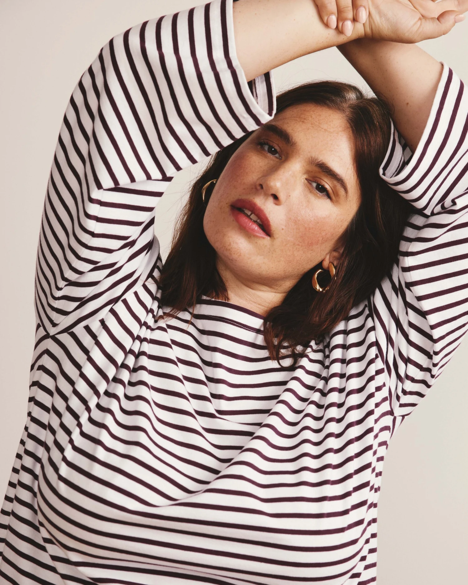 Montauk Breton Stripe Bell Sleeve Top - White & Gamay 3 Montauk Breton Stripe Bell Sleeve Top - White & Gamay