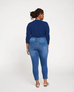 Mid Rise Skinny Jeans - Seine 27 Inch True Blue Stretch Denim -UNIVERSAL STANDARD Seine Mid Rise Skinny Jeans 27 Inch True Blue USPA0302 198 004 021