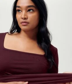 Women's Square Neck Short Sleeve Tee - Sustainable Ribbed Jersey