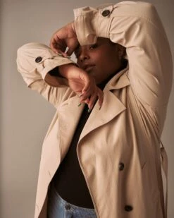 Henning X US Park Soft Trench Coat - Birch 17 Henning X US Park Soft Trench Coat - Birch -UNIVERSAL STANDARD Soft Trench Coat Fog USXHN1548 693 4