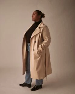 Henning X US Park Soft Trench Coat - Birch 18 Henning X US Park Soft Trench Coat - Birch -UNIVERSAL STANDARD Soft Trench Coat Fog USXHN1548 693 7