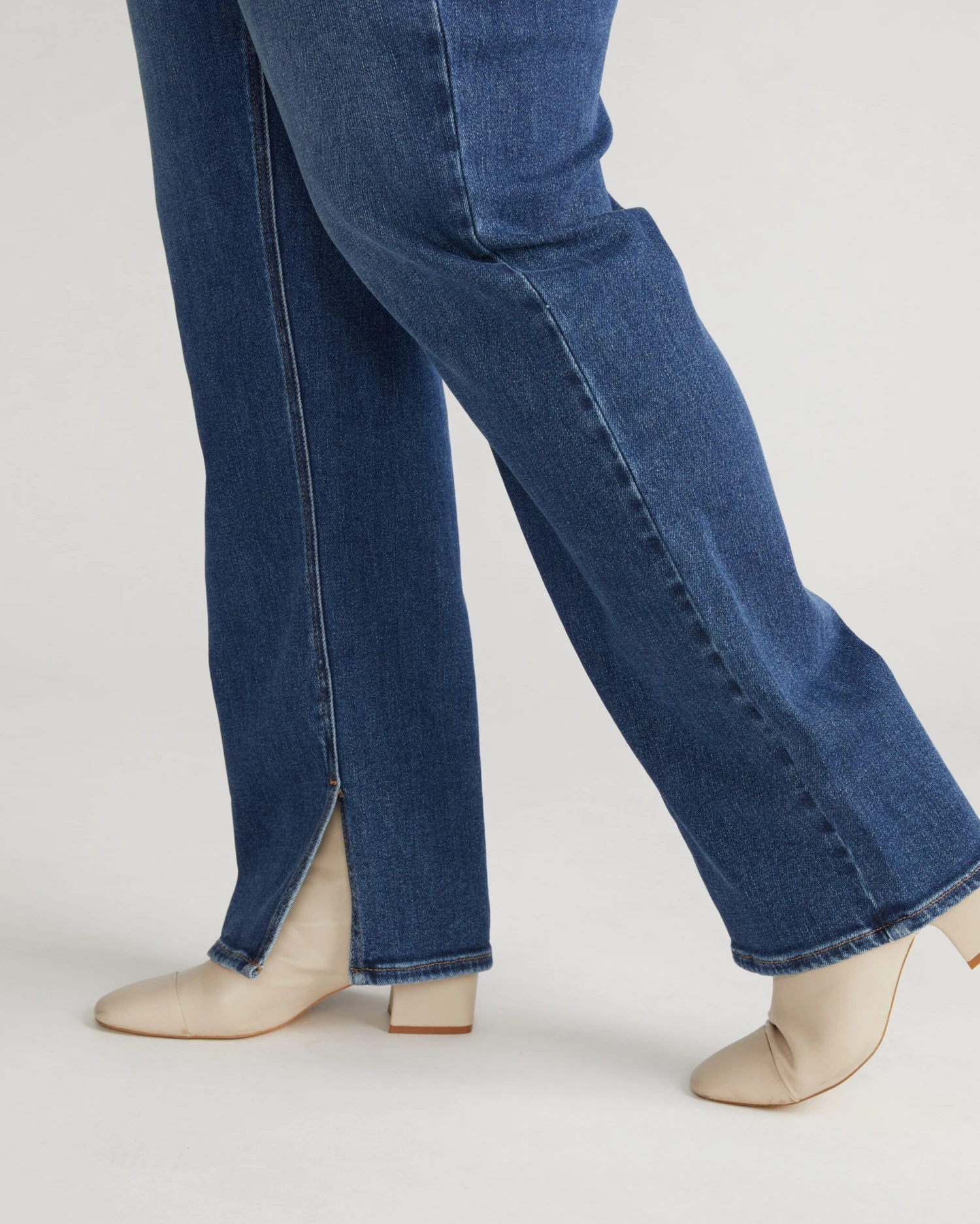High Rise Split Hem Straight Leg Jeans in Midnight River (33" Inseam) 3 High Rise Split Hem Straight Leg Jeans in Midnight River (33" Inseam)