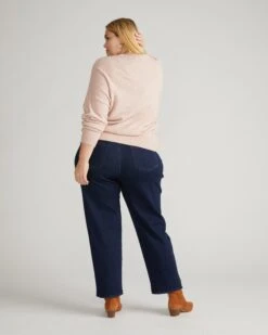 High Rise Straight Leg Jeans - Seine Dark Indigo Stretch Denim - 29 Inch -UNIVERSAL STANDARD Straight Leg SeineUSPA1856 008Dark Indigo 003 018