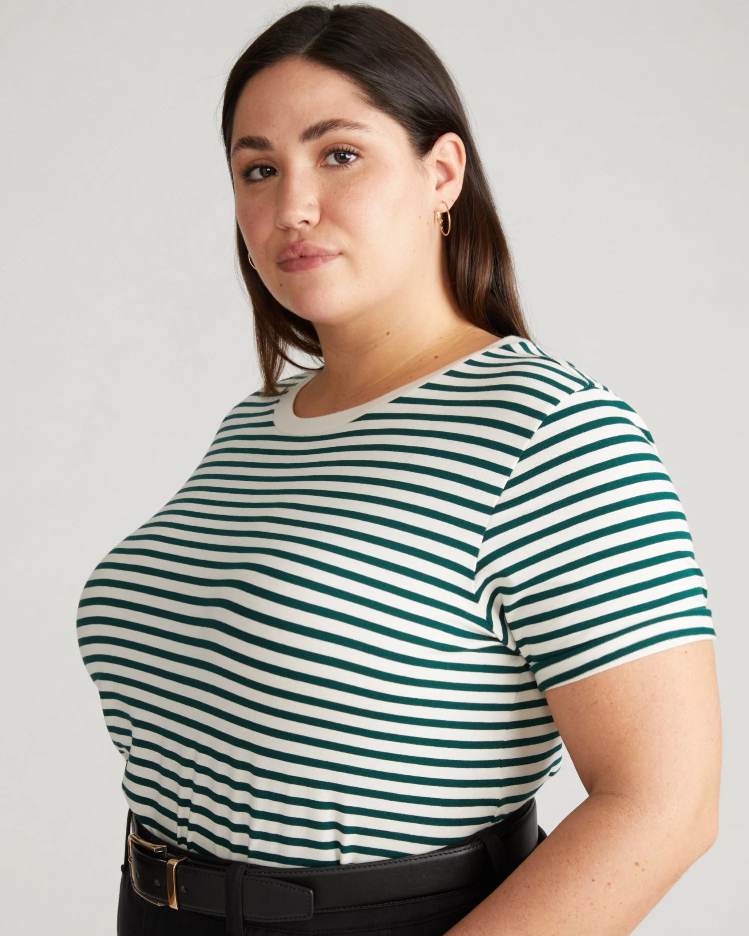 Premium Striped Peruvian Cotton Tee - Bone & Botanic Stripe 5 Premium Striped Peruvian Cotton Tee - Bone & Botanic Stripe - Image 3