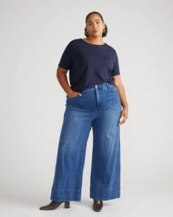 Carrie High Rise Wide Leg Jeans - True Blue -UNIVERSAL STANDARD Tee Rex Midnight US10013 454 002 710 d12d68ff 6538 45e6 b55f cf30aba314dd