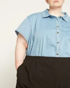 Black Hayes Sweatshorts - Ultra-Soft French Terry Loungewear -UNIVERSAL STANDARD Terry Sweatshorts Black USPA0888 001 002 024